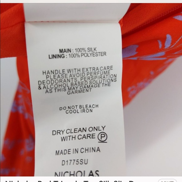 Nicholas Red Triangle Top Silk Slip Dress Size 2 - Picture 4 of 9